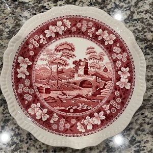 NWOT Vintage Spode Pink Tower Plate Bone Chine 10.5"